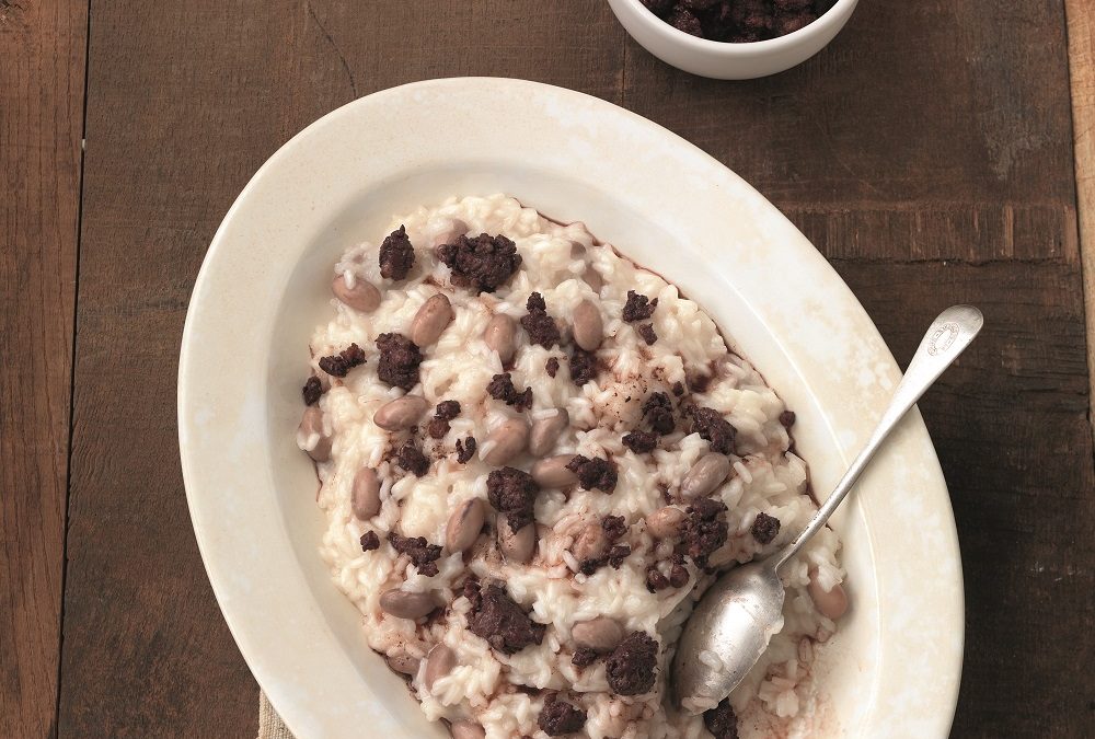 Risotto met borlottibonen en salsiccia