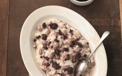 Risotto met borlottibonen en salsiccia